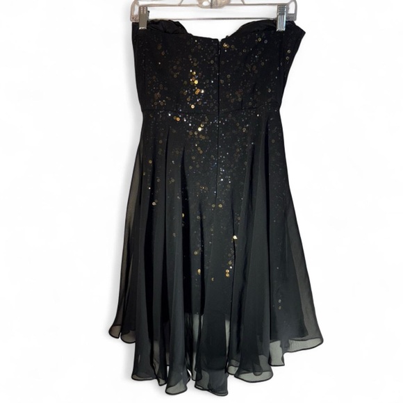 Badgley Mischka Strapless Black Dress with Sequins - Picture 4 of 11